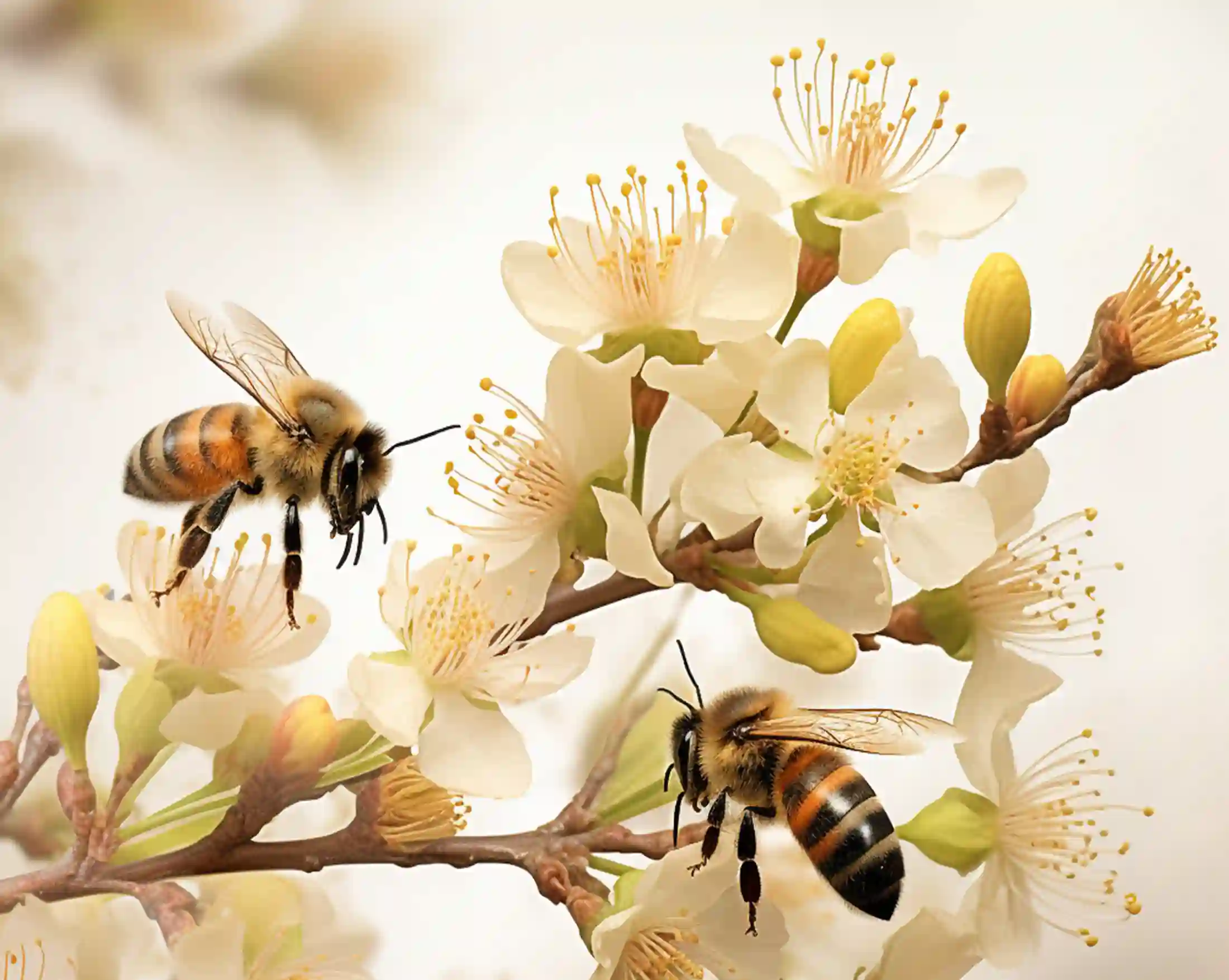 Bienen sammelan für Robinienhonig und Sommerblüten-Honig Honig an Blüten