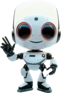 Winkender Roboter, Bild symbolisiert das Thema KI Film in Auftrag geben