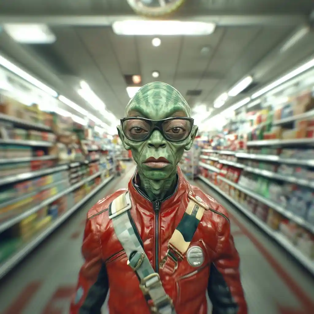 Alien in a supermarkt, Artificial Intelligence AI film